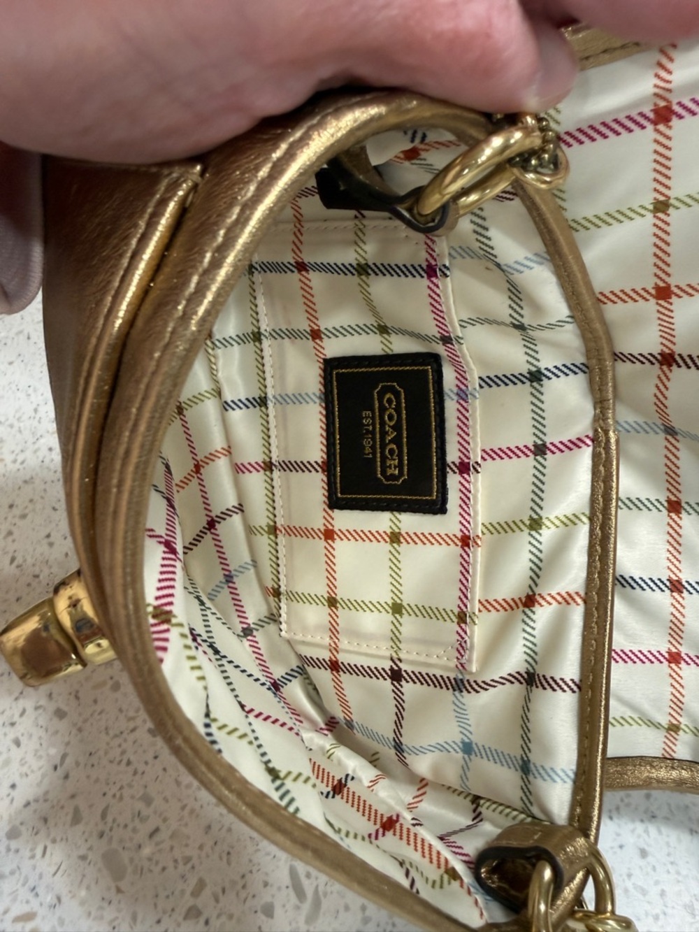 Coach Metallic Gold Mini Chain Shoulder Bag - Picture 6 of 6